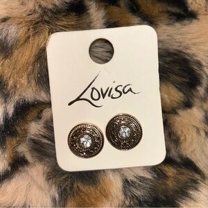 Gold stud earrings